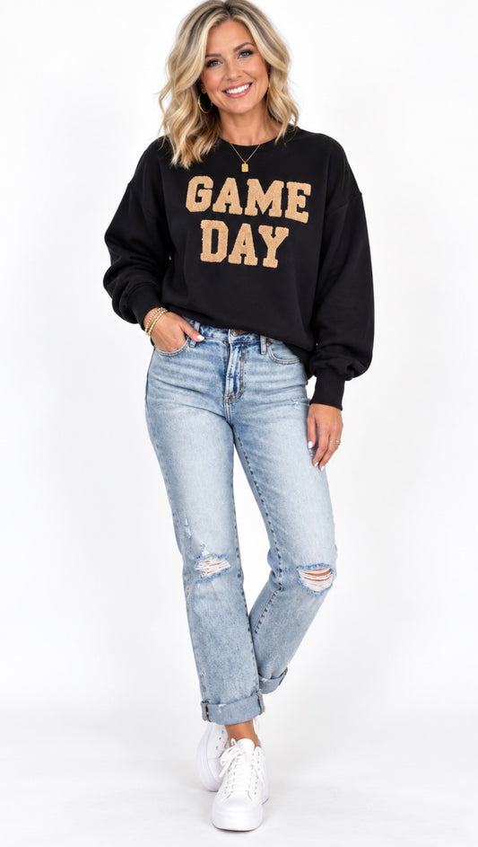 BLACK GAME DAY SWEATSHIRT