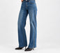 MID-RISE WIDE LEG EMBELLISHED SIDE JEAN
