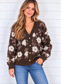 TERRIE OVERSIZED FLORAL JACQUARD CARDIGAN