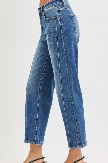 RISEN HIGH RISE STRAIGHT CROP JEANS