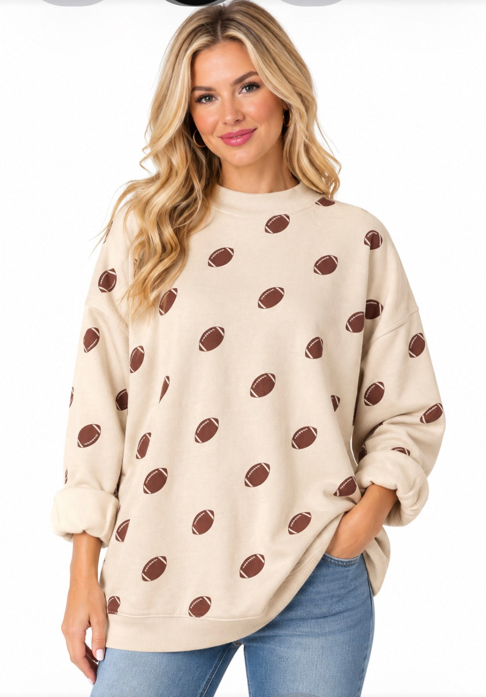 REVERSIBLE GAMEDAY & FOOTBALL MOCK NECK TOP