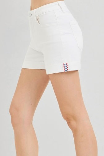 RISEN AVA ALL AMERICAN WHITE SHORTS