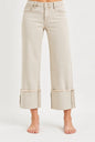 SALLY ALMOND TUMMY CONTROL MID RISE CROP
WIDE LEG CUFF JEAN