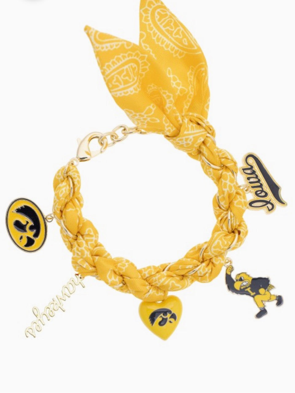 IOWA HAWKEYES BANDANA CHARM BRACELET