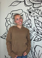 AMY RIBBED KNIT HOODIE SWEATER V NECK POCKET DETAIL