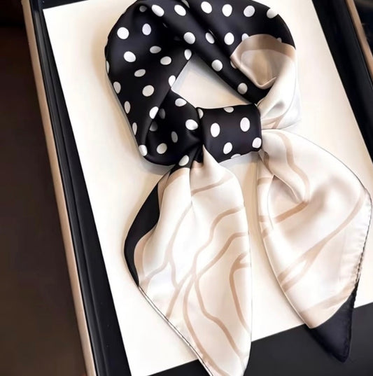 ELEGANT POlK A DOT & SWIRL SCARF