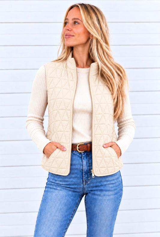JANET QUILTED ZIP-UP VEST