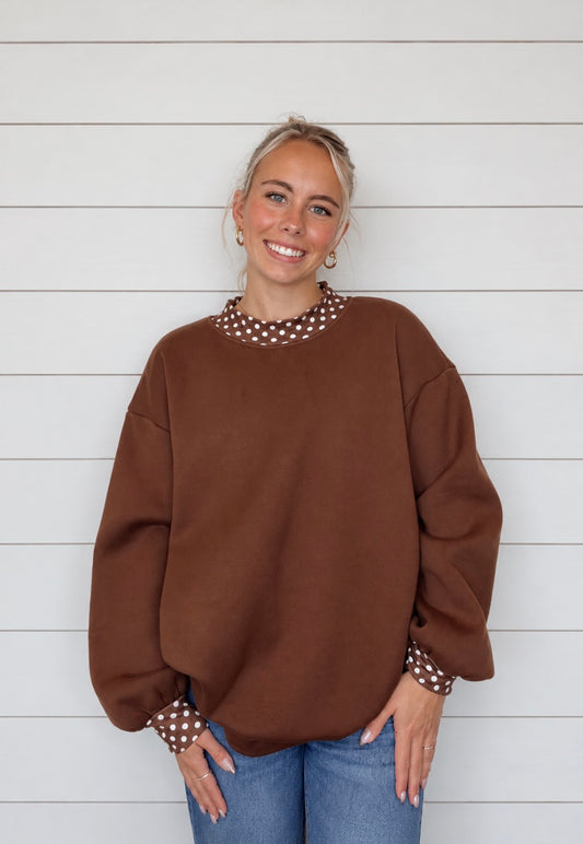 LONNIE BROWN POLKA DOT SWEATSHIRT