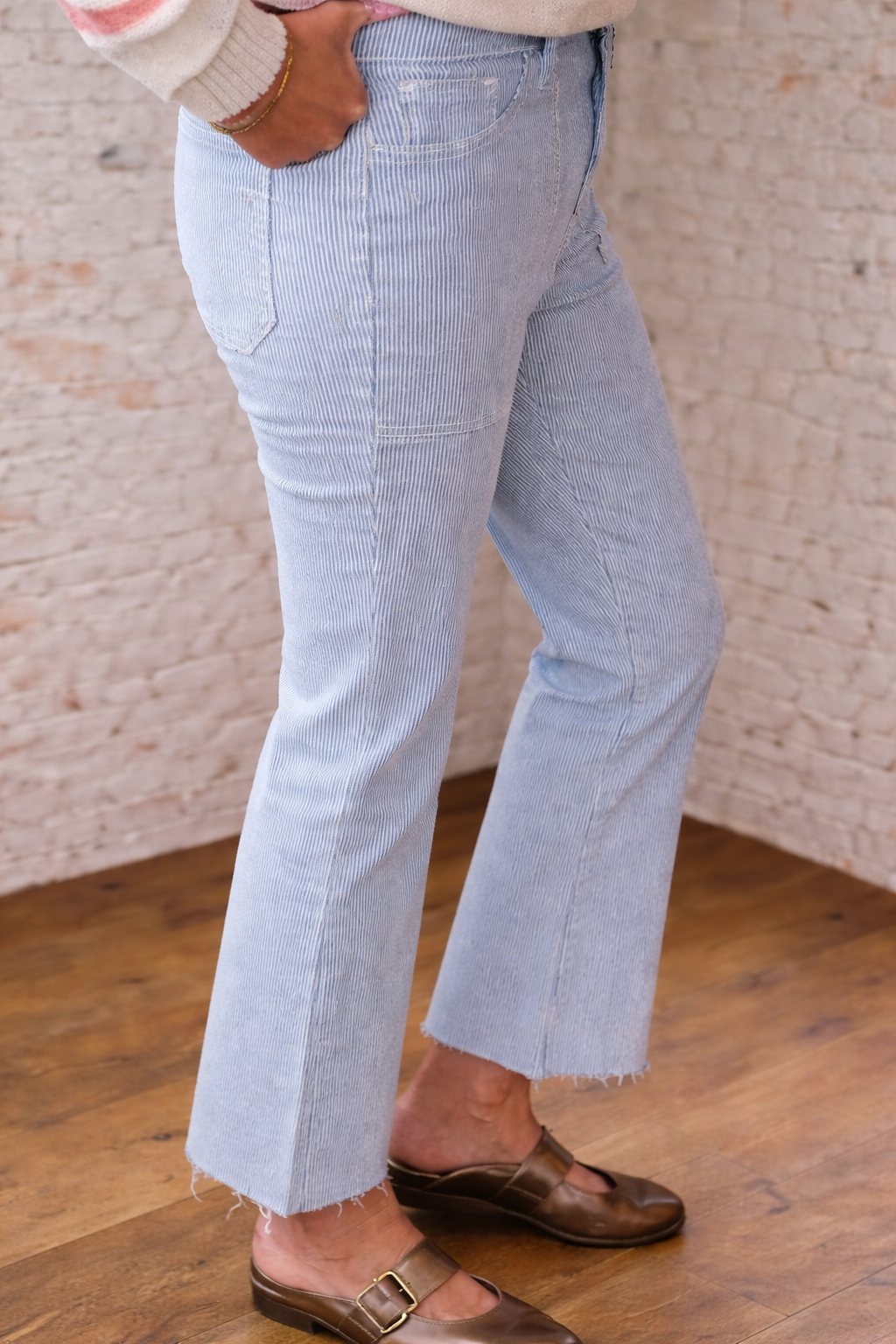 Mica High-Rise Bootcut Stripe Jean