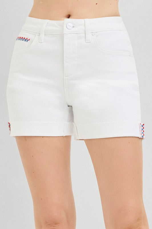 RISEN AVA’s ALL AMERICAN WHITE SHORTS