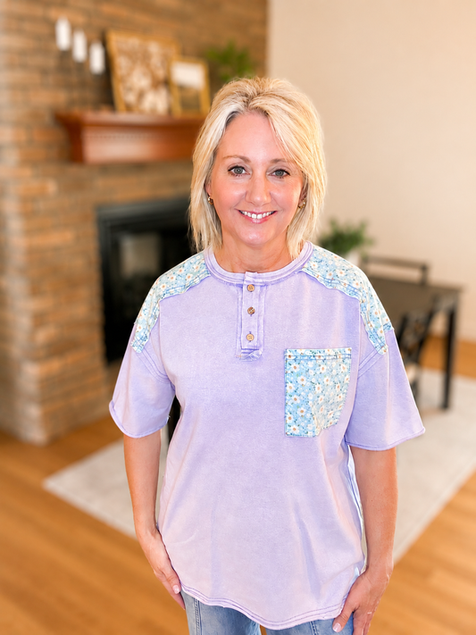 SAGE AND FIG BLOOM PATCH HENLEY