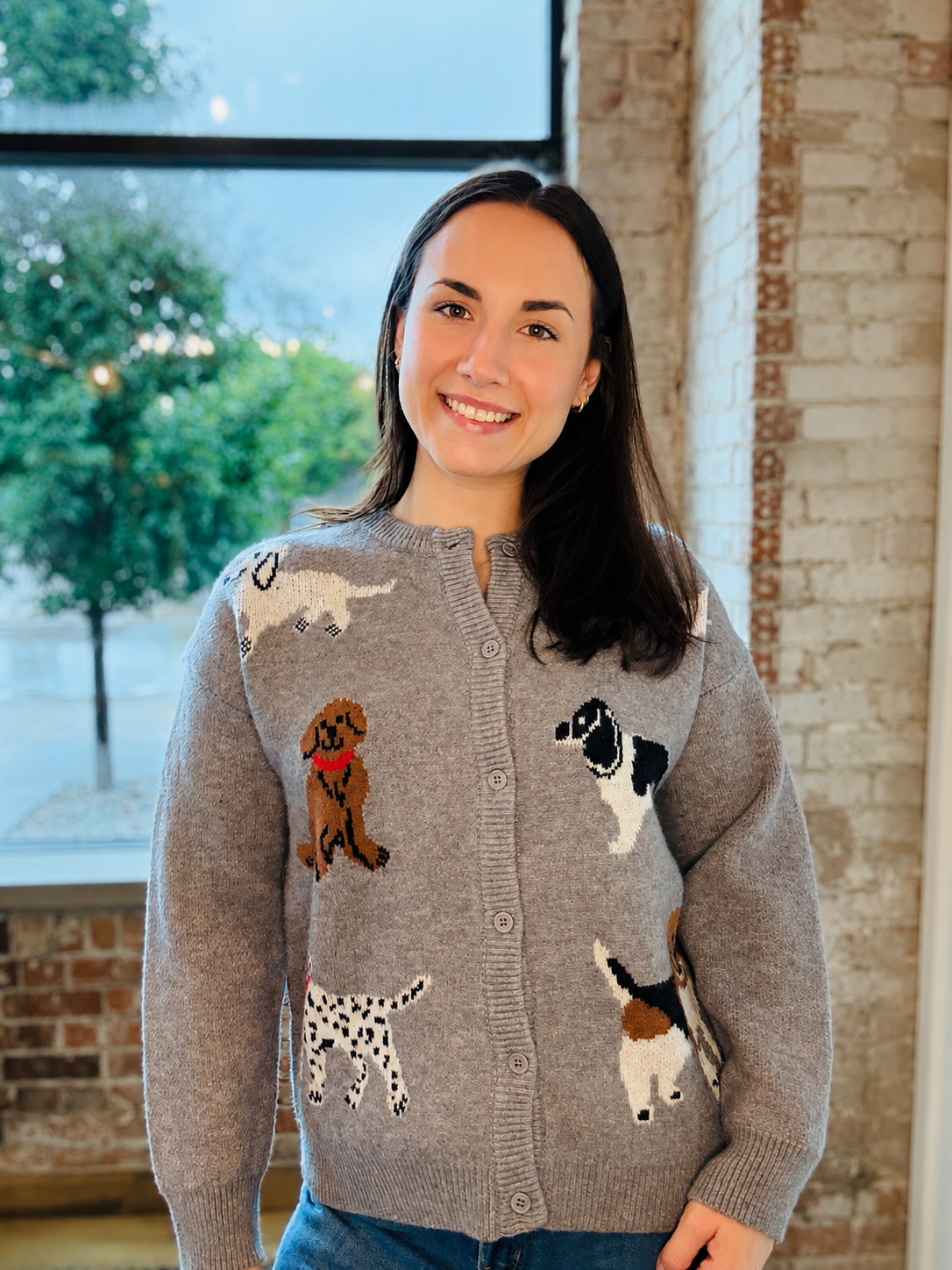 PUPPY LOVE BUTTON UP CARDIGAN