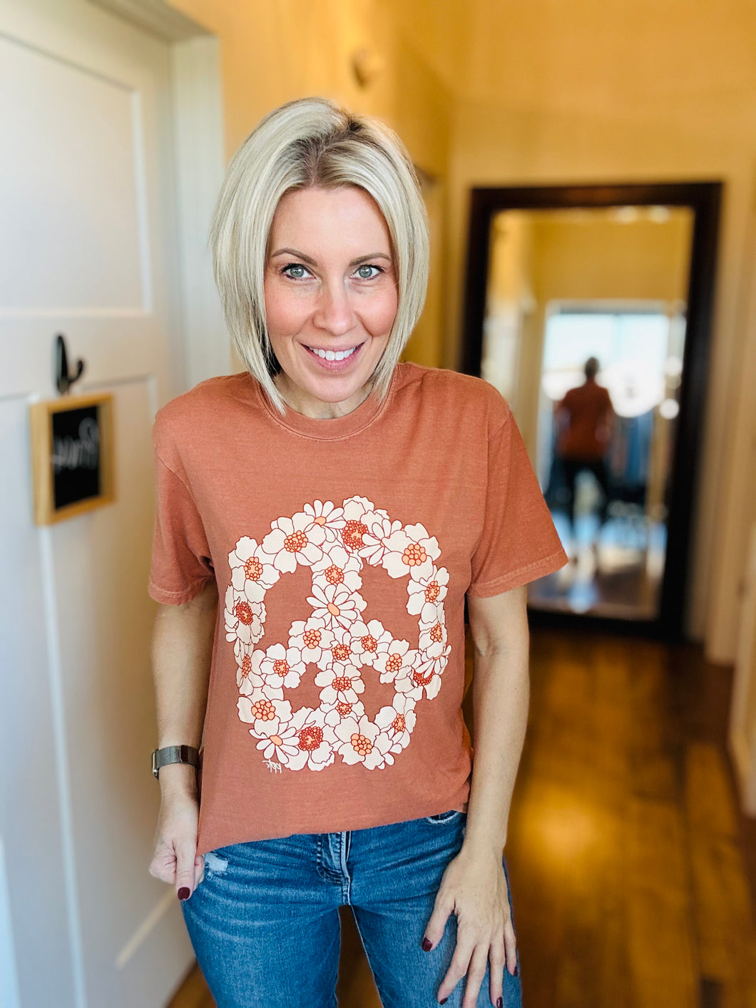 Peace Floral Graphic Tee S-2X