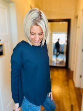 Load image into Gallery viewer, Navy Round Hem Sweatshirt
