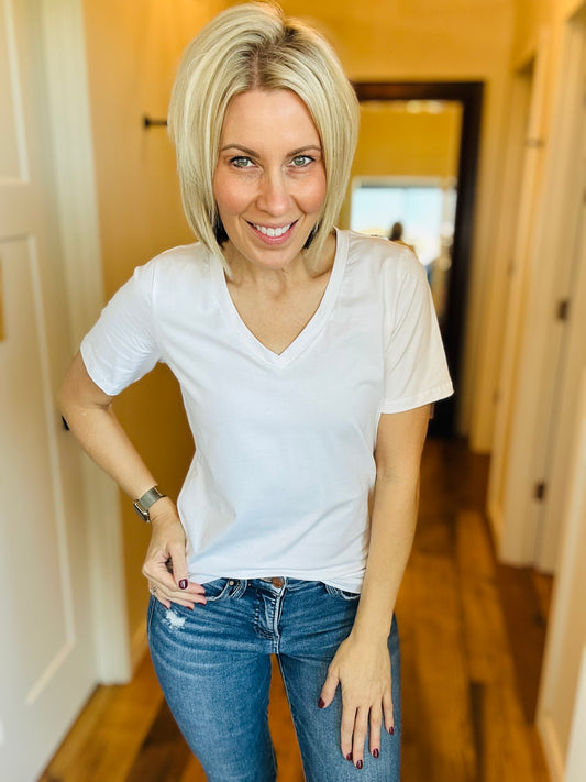 Perfect White V-Neck