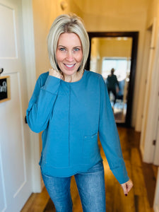 Wild Palm Denim Blue Top