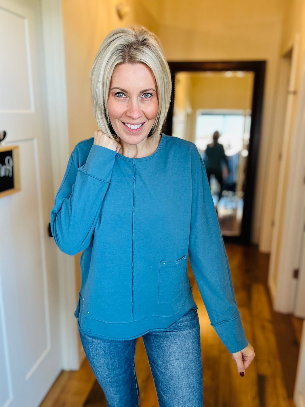 Wild Palm Denim Blue Top