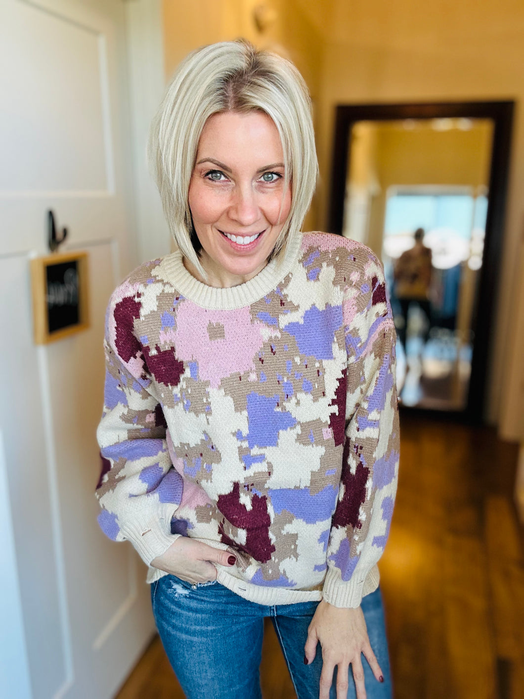Abstract Print Sweater