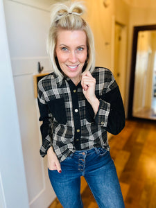Plaid & Corduroy Mix Top