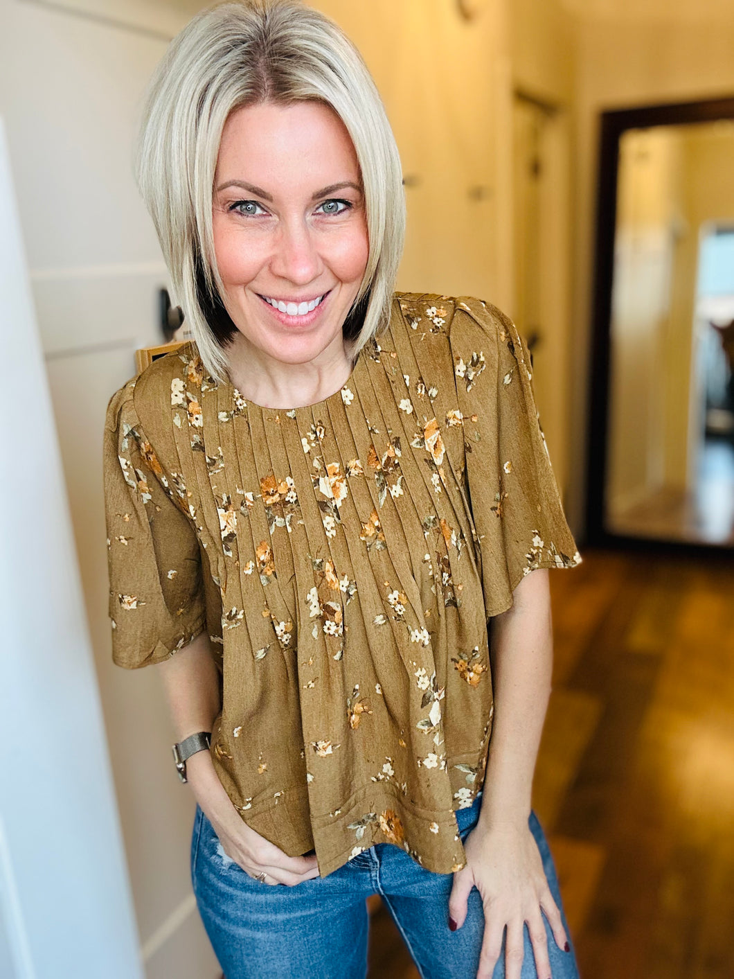 Bronze Floral Blouse