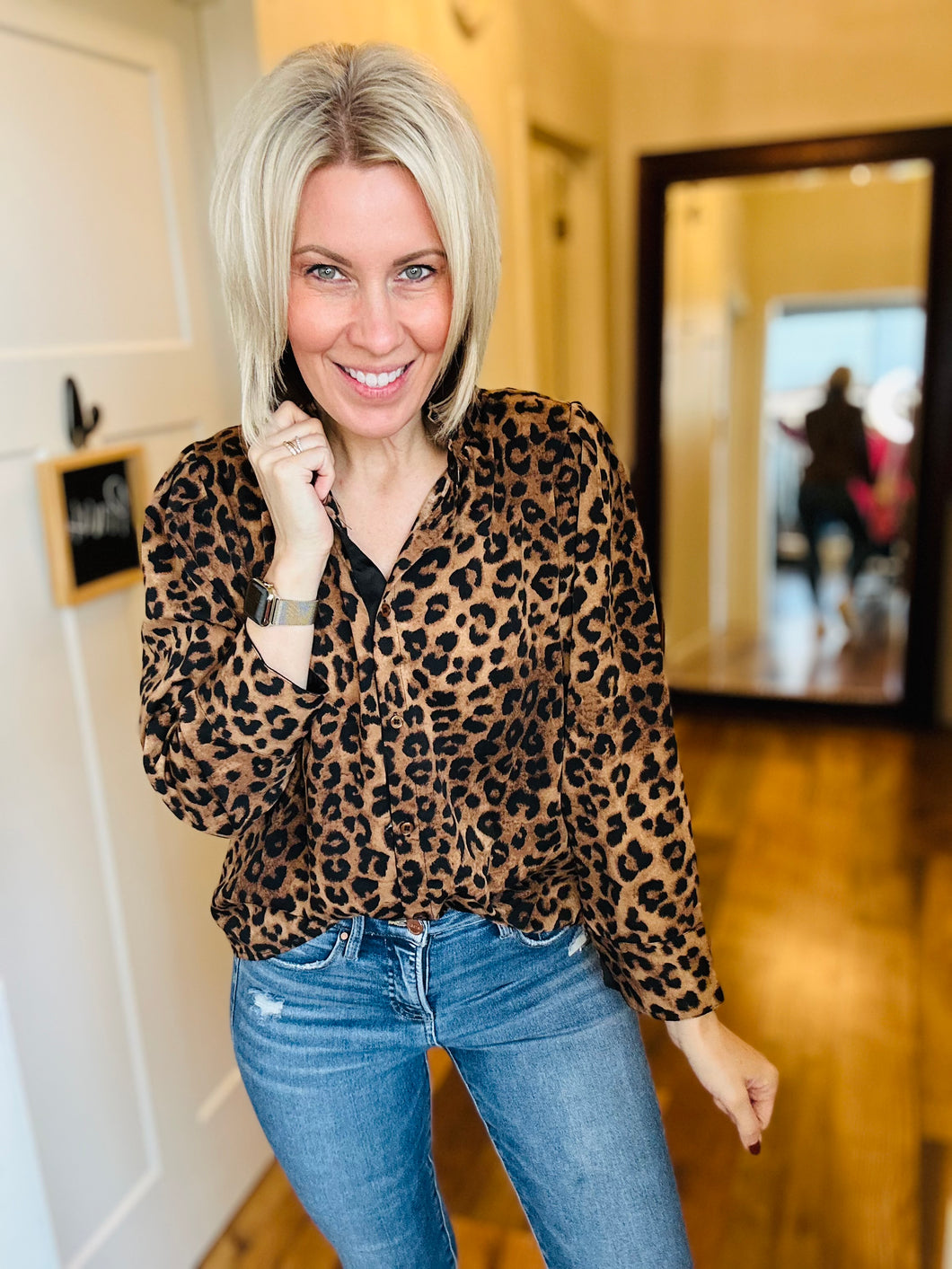 Deep Animal Print Top