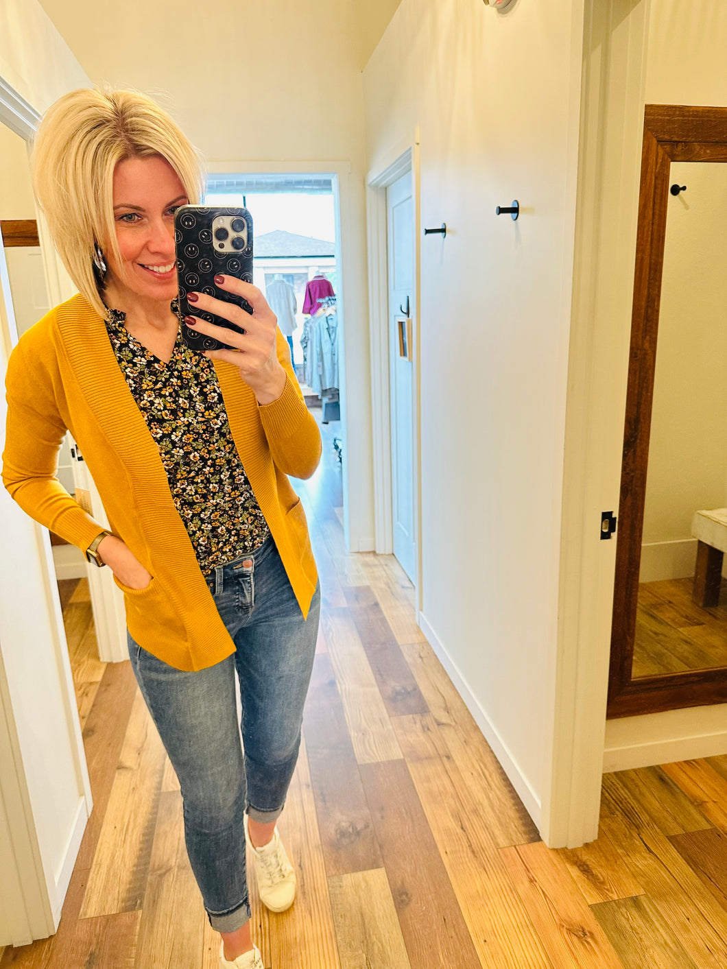 Mustard Pocket Cardigan