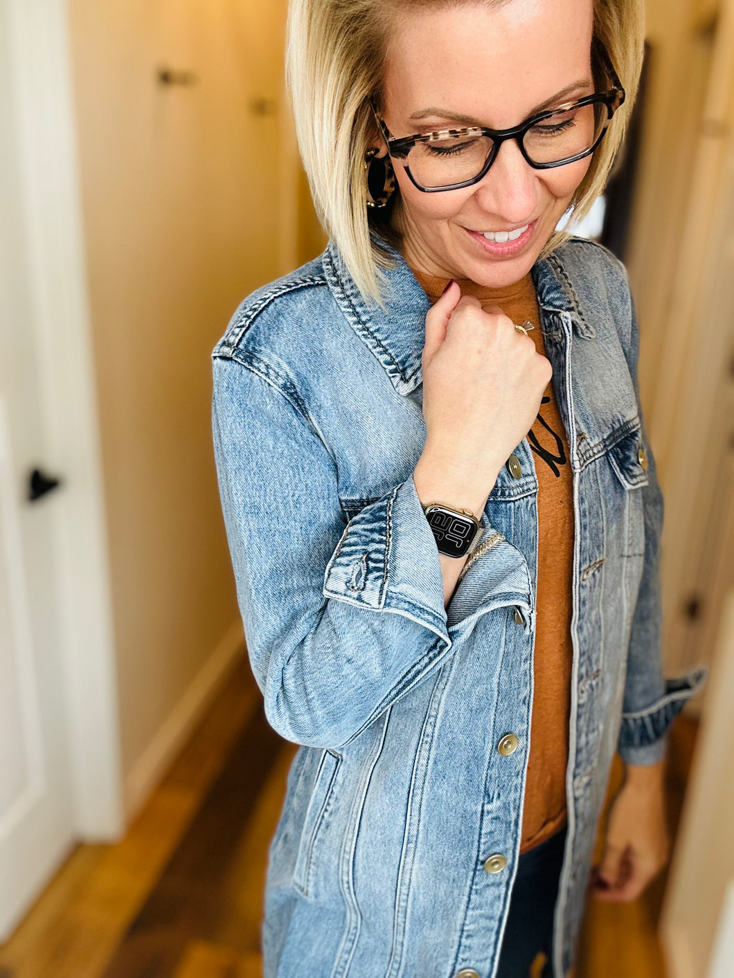 Tribal Denim Duster Jacket