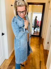Load image into Gallery viewer, Tribal Denim Duster Jacket
