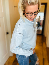 Load image into Gallery viewer, Tribal Light Blue Quarter Zip
