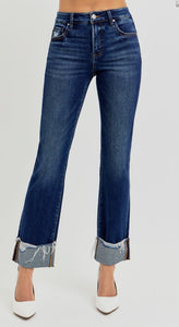 Risen Cuffed Non-Distressed Jeans
