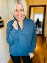 Load image into Gallery viewer, Denim Blue Quarter Zip

