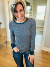 Load image into Gallery viewer, Thread &amp; Supply Navy Ivory Stacey Top
