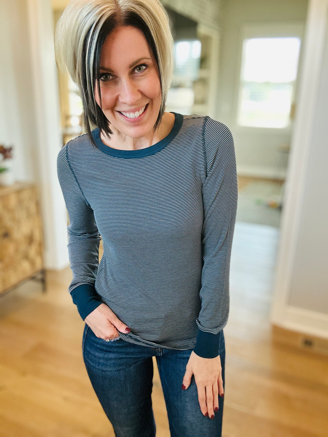 Thread & Supply Navy Ivory Stacey Top