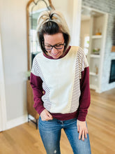 Load image into Gallery viewer, Stripe Terry Sweatshirt-2 Colors S-Xl
