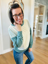 Load image into Gallery viewer, Stripe Terry Sweatshirt-2 Colors S-Xl
