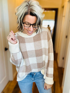 Checked Oversize Sweater