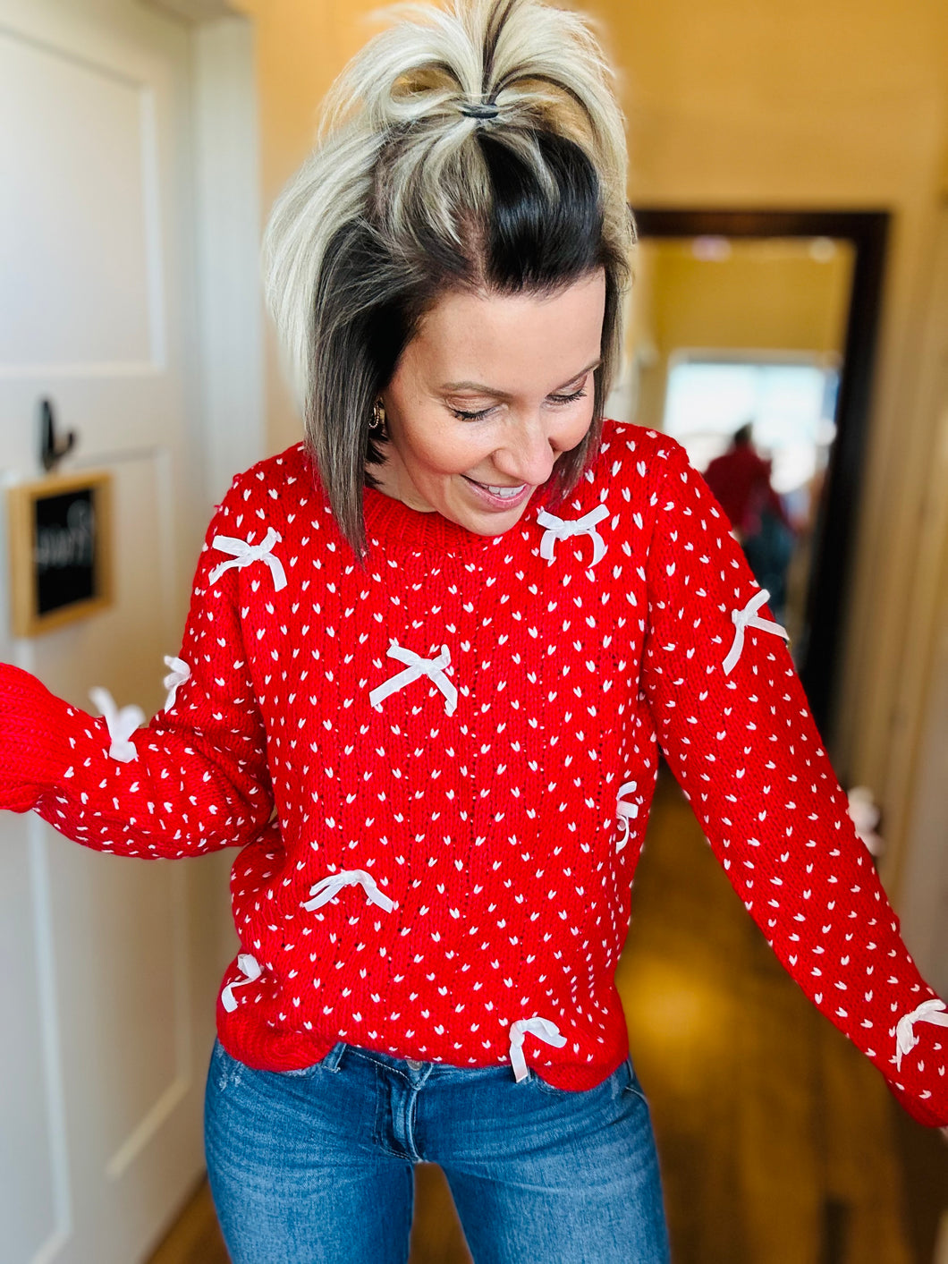 Red Bow Sweater