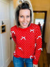 Load image into Gallery viewer, Red Bow Sweater
