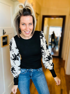 Floral Sleeve Blouse