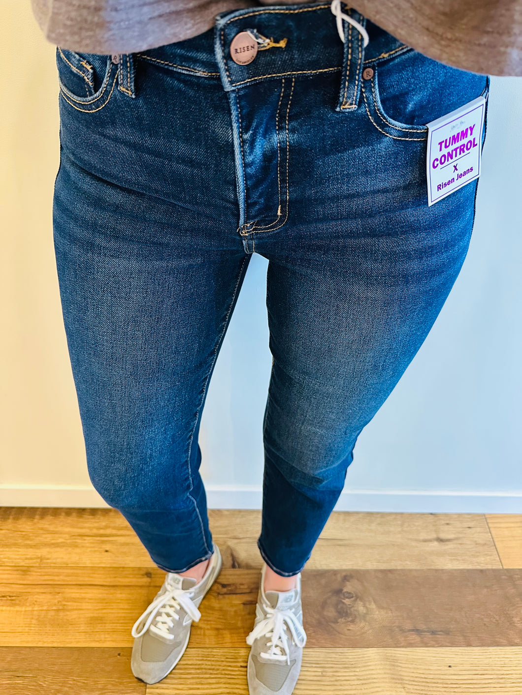 Risen Cropped Non Distressed Tummy Control Jeans