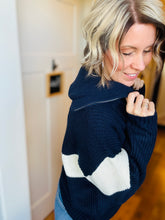 Load image into Gallery viewer, Big Collard Navy Stripe Zip Up
