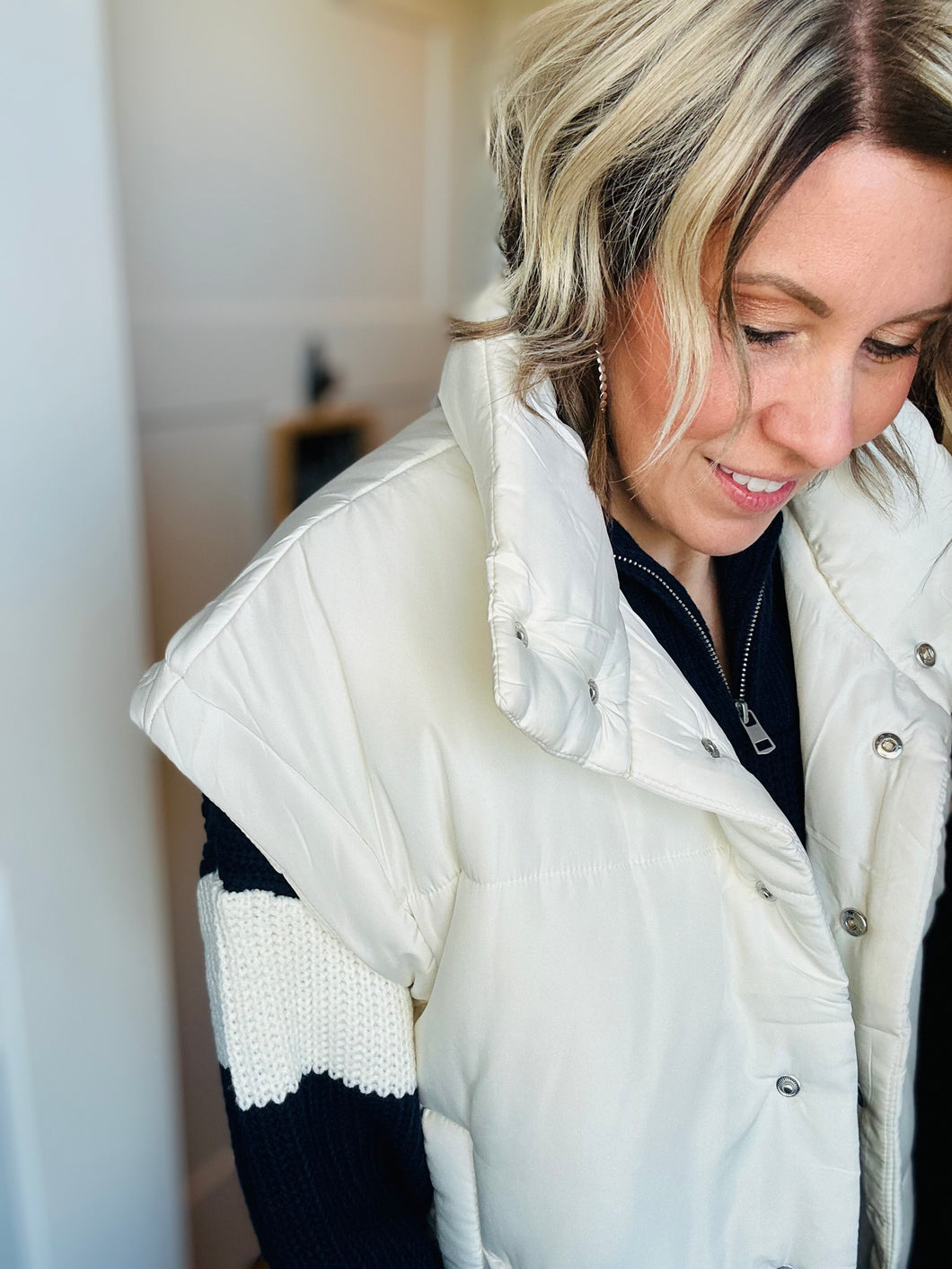 Ivory Puff Vest