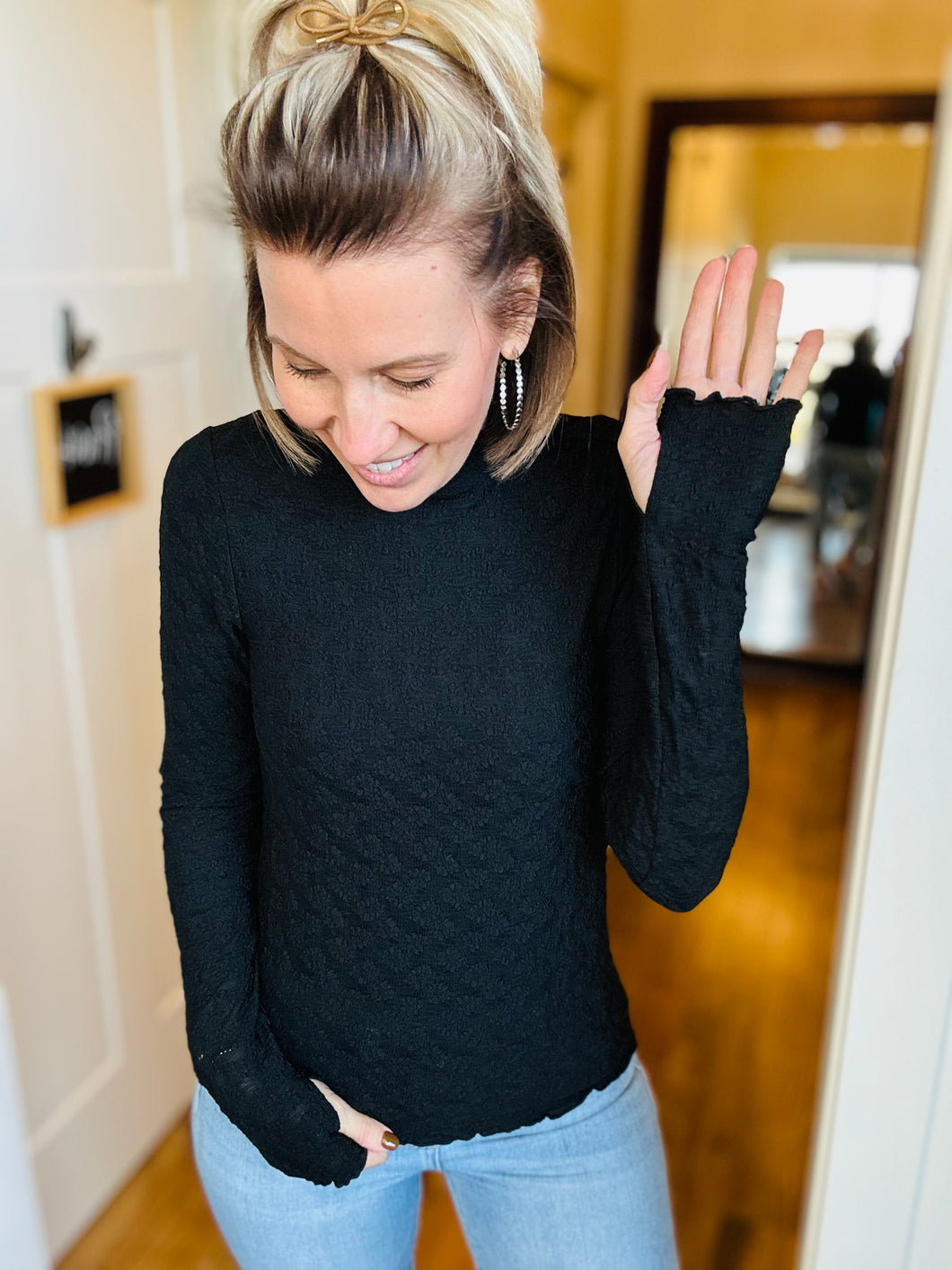 Lace Mock Neck Top