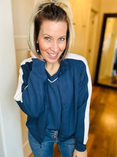 Load image into Gallery viewer, Smoke Navy Piped Jacket
