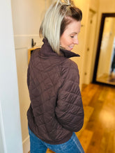 Load image into Gallery viewer, Espresso Quilted Snap Jacket
