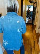 Load image into Gallery viewer, Risen Star Embroidered Oversized Denim Jacket
