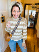 Load image into Gallery viewer, Ivory &amp; Tan Zig Zag Sweater
