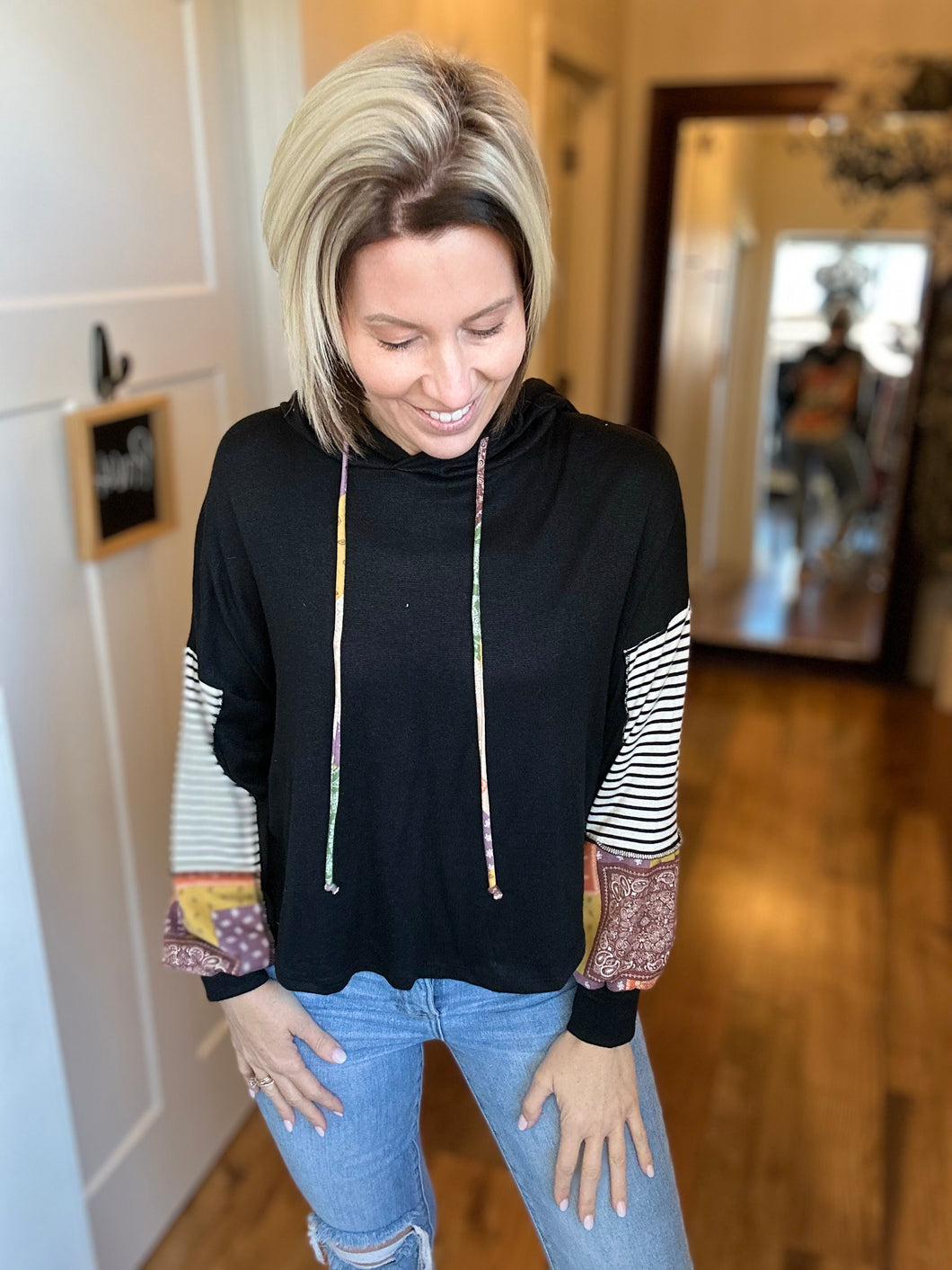 Hi Low Printed Hoodie