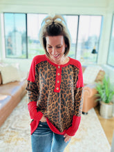 Load image into Gallery viewer, Red Trimmed Animal Top
