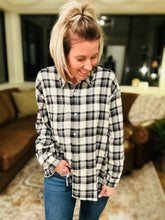 Load image into Gallery viewer, Black &amp; Ivory Check Plaid Top
